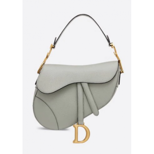 BOLSO DIOR DE PIEL DE BECERRO GRIS STONE SADDLE M0446C