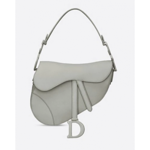 BOLSO SADDLE DIOR DE PIEL DE BECERRO MATE GRIS STONE M0446I