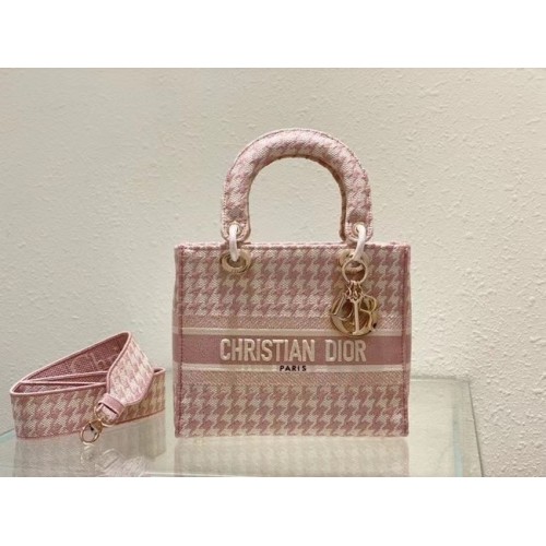 BOLSO DIOR MEDIUM LADY D-LITE Bordado M0565OR rosa