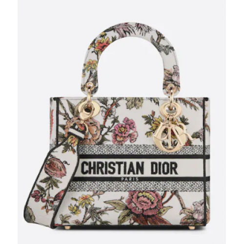 BOLSO DIOR MEDIUM LADY D-LITE Bordado Dior Jardin Botanique multicolor M0565