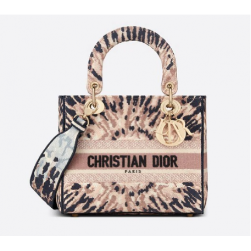 BOLSO DIOR MEDIUM LADY D-LITE Lazo multicolor Bordado Dior M0565OJA
