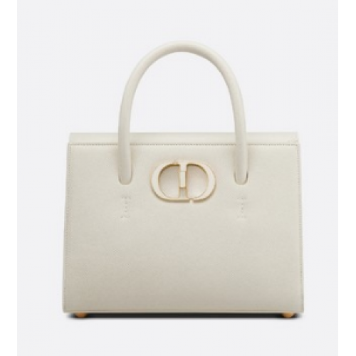 TOTE DIOR MEDIUM ST HONORE Piel de becerro graneada M9321UMBA blanco