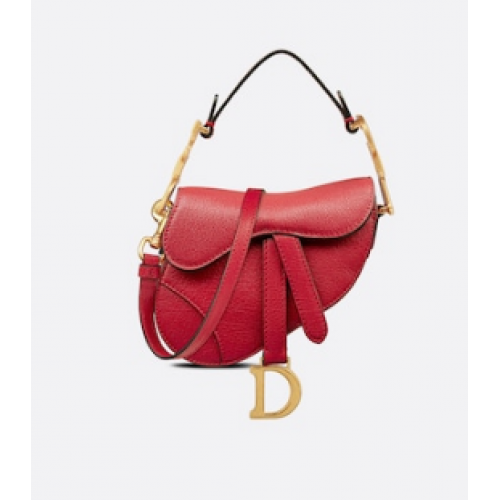 BOLSO SADDLE DIOR MICRO Piel de cabra envejecida S5685CC rojo