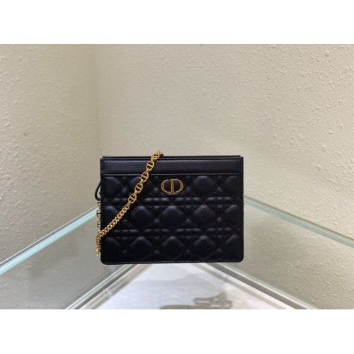 BOBBY MINI DIOR Piel de cordero Cannage degradada C4106 negro