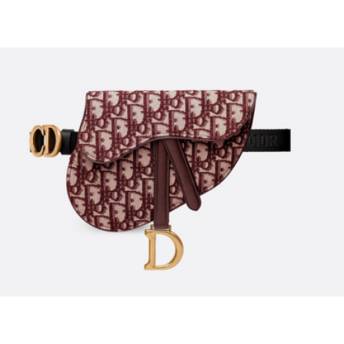 RIÑONERA DIOR OBLIQUE SADDLE S5632CTZQ burdeos