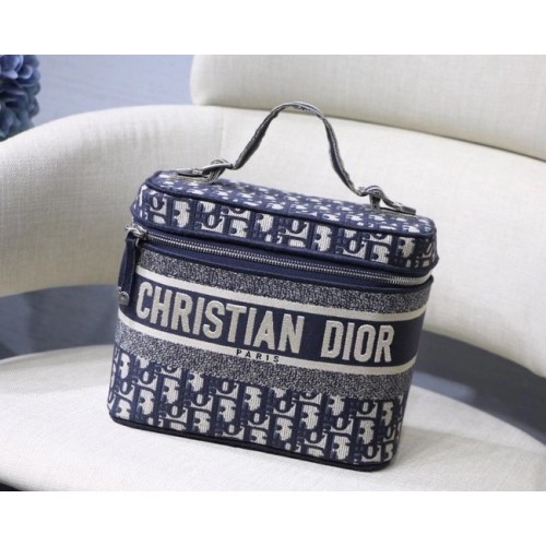 Dior Oblique Bordado DIORTRAVEL VANITY CASE S5480 Azul