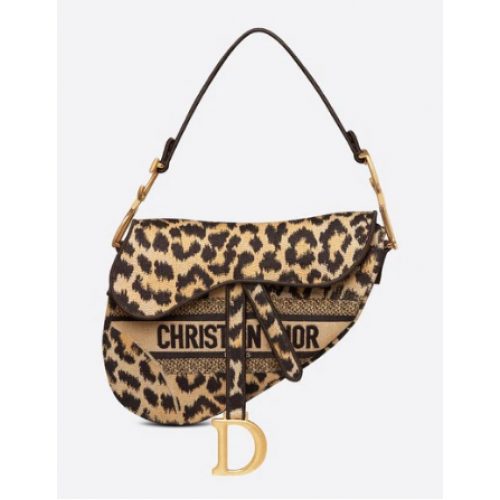 BOLSO SILLÍN DIOR Beige Multicolor Mizza Bordado M0446C