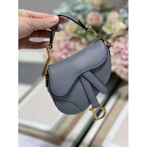 BOLSO SILLÍN DIOR mini Piel de becerro C8160 azul