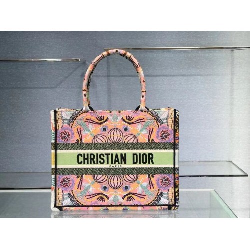 DIOR SMALL DIOR BOOK TOTE Multicolor Corbata Dior Bordado C1296