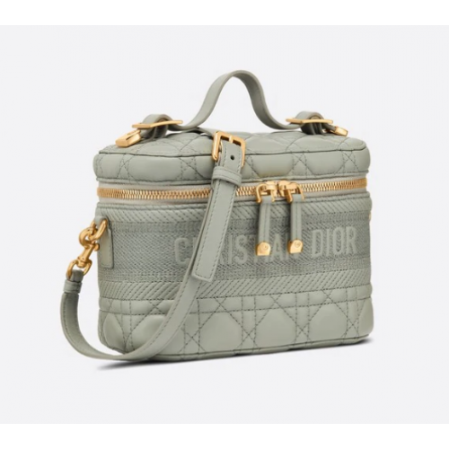 NECESER DIOR PEQUEÑO DIORTRAVEL Piel de cordero Cannage S5488U Gris