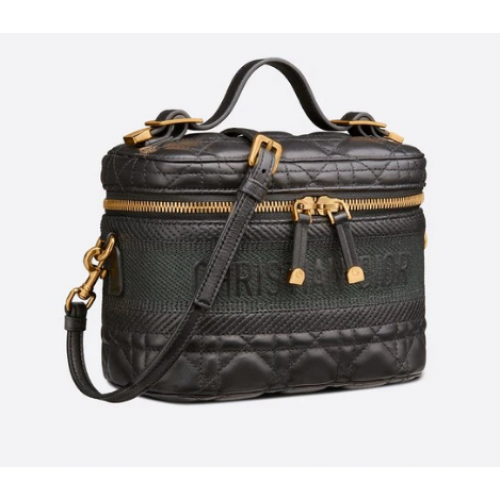 NECESER DIOR PEQUEÑO DIORTRAVEL Piel de cordero Cannage S5488U negro