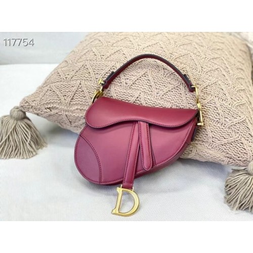 BOLSO SADDLE PEQUEÑO DIOR Piel de becerro M0445CW Vino