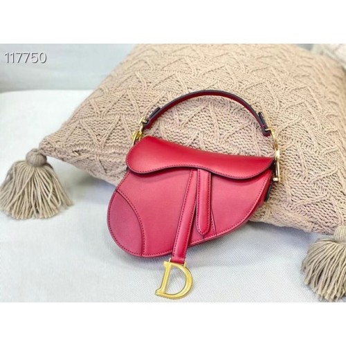 BOLSO SADDLE PEQUEÑO DIOR Piel de becerro M0445CW rojo