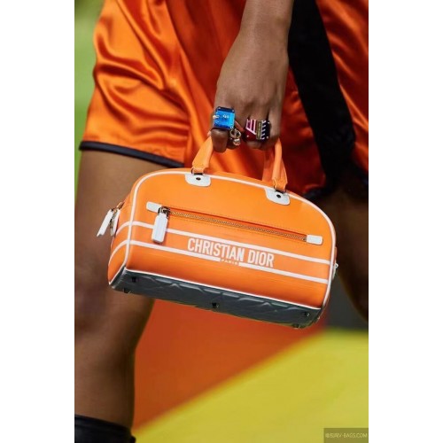 Bolso tote DIOR pequeño de piel grabada C9201 naranja