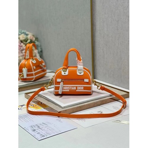 Bolso tote DIOR pequeño de piel C9201 naranja