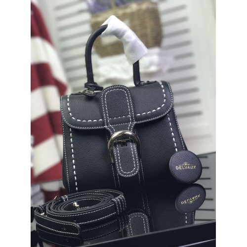 Bolso tote de piel de becerro Delvaux 17821 Negro