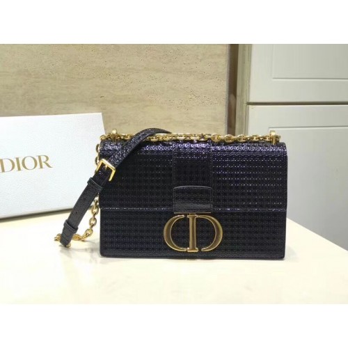 BOLSO SOLAPA Dior 30 MONTAIGNE DE BECERRO LISO C9230 negro