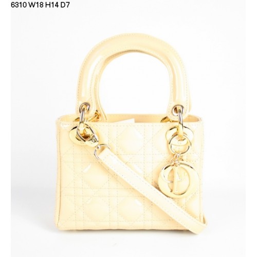Bolso Christian Lady Dior Trigo Charol 6310 Oro