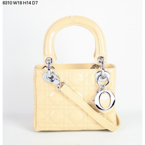 Bolso Christian Lady Dior Trigo Charol 6310 Plata