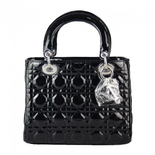 Bolso Christian Lady Dior Charol 9226 Negro