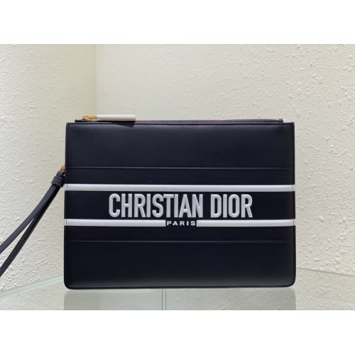Bolso de mano Dior de piel de becerro C9181 Negro