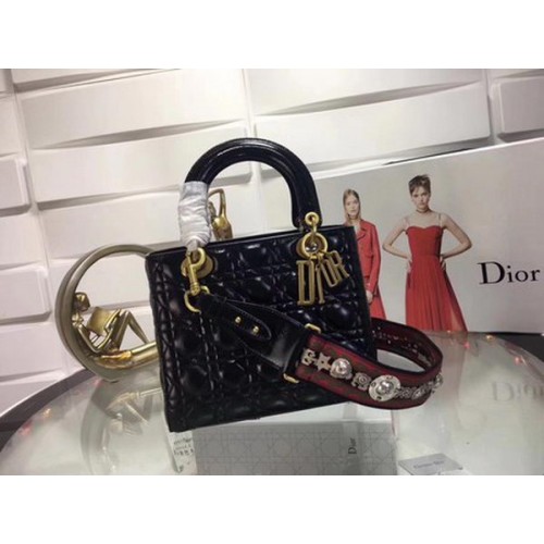 Dior Cannage Lady Bag Cuero Original CD0575 Negro