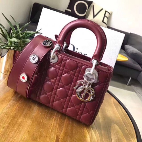 Bolso Dior Cannage Nano Lady Original Cuero CD3891 vino