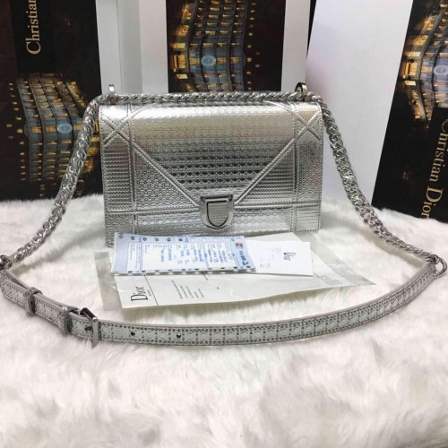 Bolso Dior Diorama Cuero Original CD13S Plata