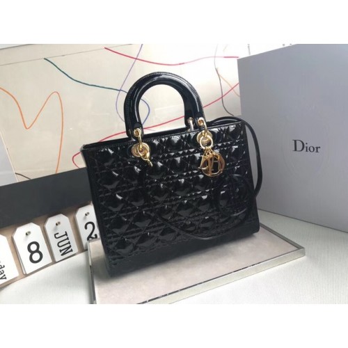 Dior BOLSO GRANDE LADY DIOR DE PIEL DE CORDERO CAL44560 negro