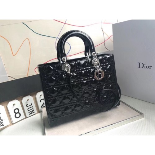 Dior BOLSO GRANDE LADY DIOR DE PIEL DE CORDERO CBL44560 negro