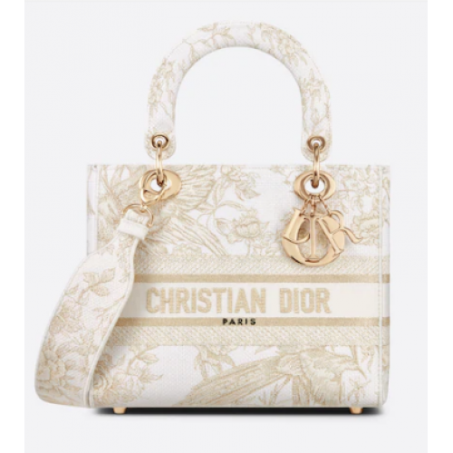 Bordado Dior Jardin d Hiver con hilo dorado metalizado M0565