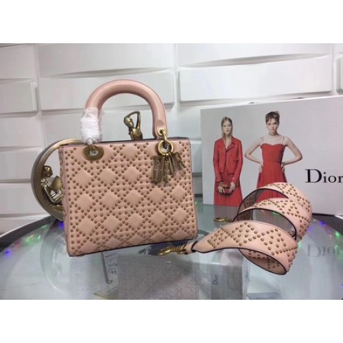 Bolso Dior Lady Dior Original Piel De Oveja CD3892 Rosa