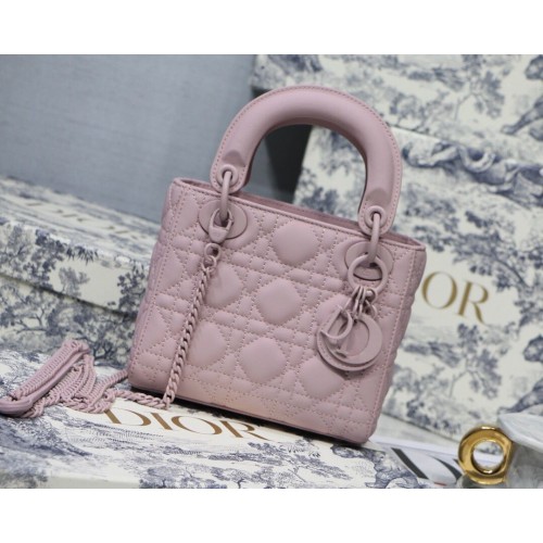 Bolso Dior Lady Dior Piel de cordero original CD5500 rosa