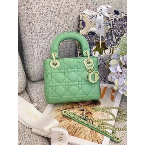Bolso Dior Lady Dior Piel de oveja original CD5501 verde