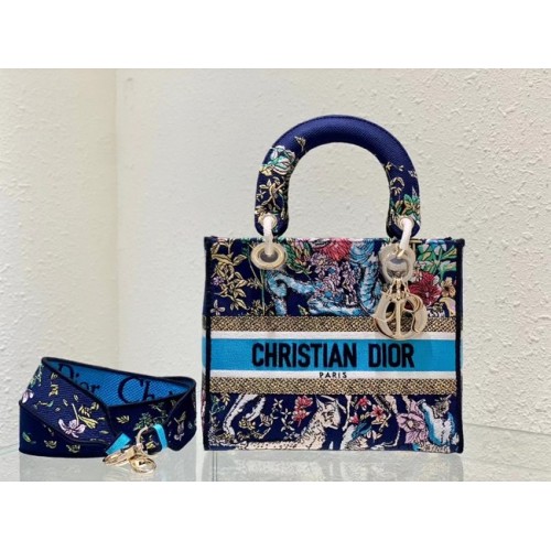 BOLSO MEDIANO LADY D-LITE Dior Bordado M0565-11