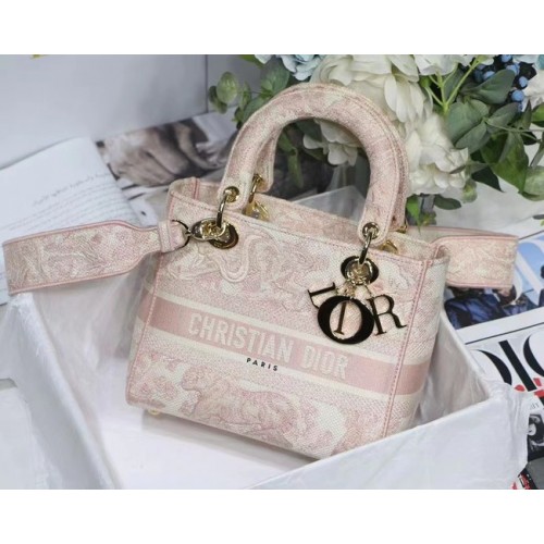 BOLSO MEDIANO LADY D-LITE Dior Bordado M0565-16