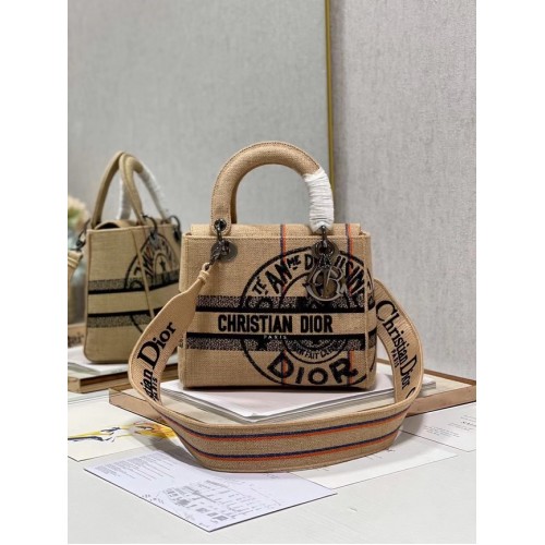 BOLSO MEDIANO LADY D-LITE Dior Bordado M0565-19