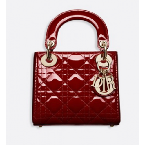 Dior BOLSO MINI LADY DIOR DE BECERRO M0505O burdeos