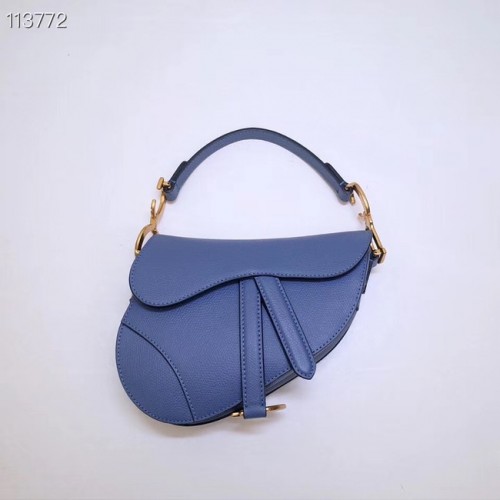 Dior Mini Saddle Bag Piel de becerro M0447 Azul