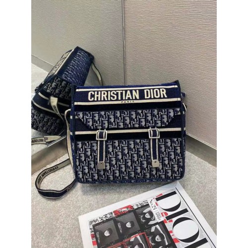 Bordado Dior Oblique BOLSO DIORCAMP M1291 Azul
