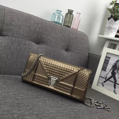 Minibolso de hombro Dior Original de piel de vaca 3780 Bronce