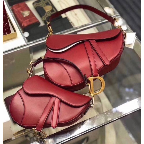 BOLSO SADDLE Dior DE BECERRO ROJO M0446 rojo