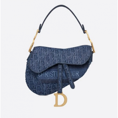 Dior SADDLE DENIM CANVAS BAG M928 azul