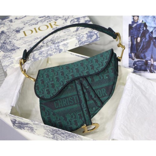 Dior SADDLE DENIM CANVAS BAG M928 verde
