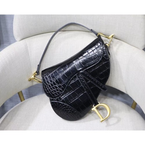 Dior BOLSO SADDLE DE BECERRO SUAVE C9045 negro