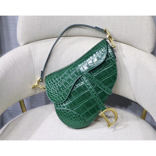 Dior BOLSO SADDLE DE BECERRO SUAVE C9045 verde