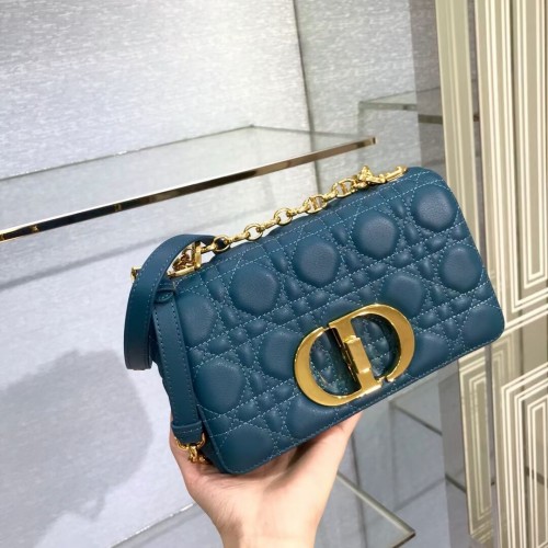 Dior BOLSO PEQUEÑO DIOR CARO Piel de becerro Cannage suave M9241 Azul