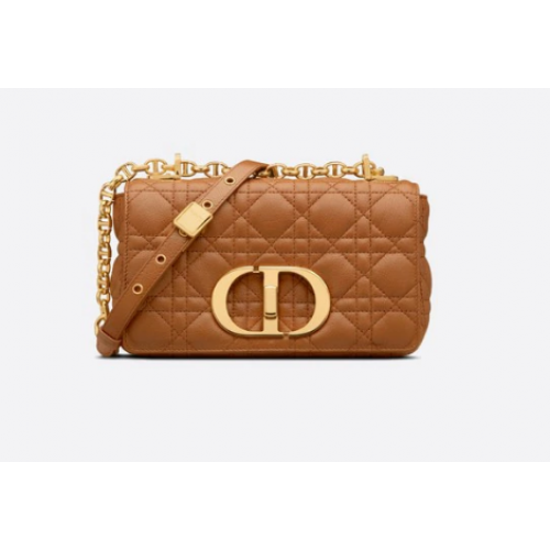 Dior BOLSO PEQUEÑO DIOR CARO Piel de becerro Cannage suave M9241 Color coñac