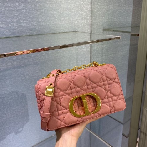 Dior BOLSO PEQUEÑO DIOR CARO Piel de becerro Cannage suave M9241 rosa