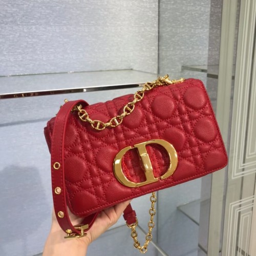 Dior BOLSO PEQUEÑO DIOR CARO Piel de becerro suave Cannage M9241 rojo